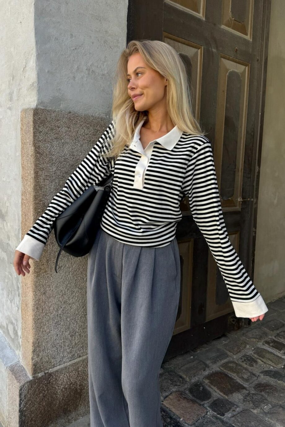 BY IC Carly Polo Black Stripes
