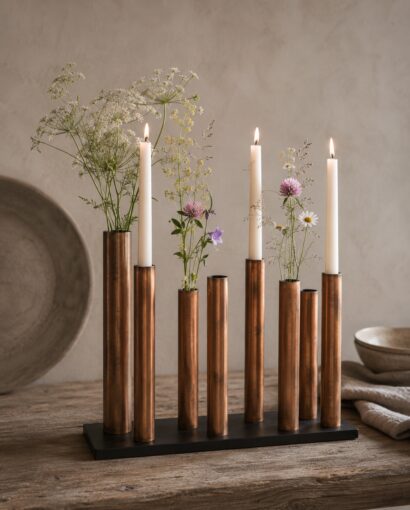 Affari Piper lysestake & vase kobber/svart