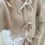 BY IC Bailey Bow Cardigan Beige