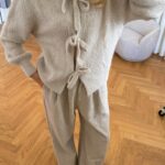 BY IC Bailey Bow Cardigan Beige
