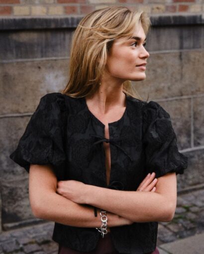 Neo Noir Aska Jacquard Blouse