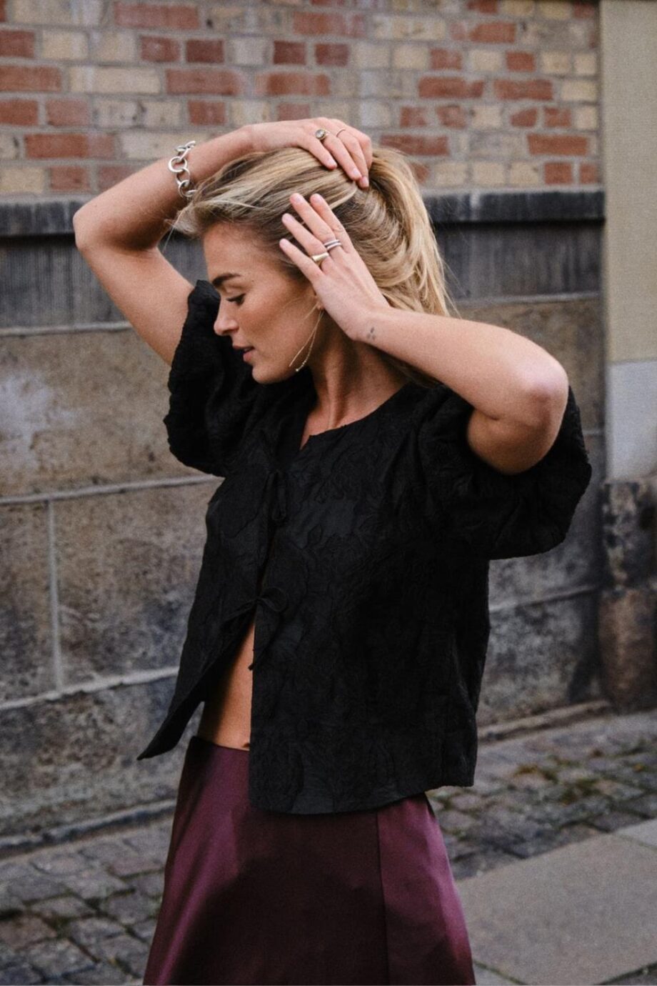 Neo Noir Aska Jacquard Blouse