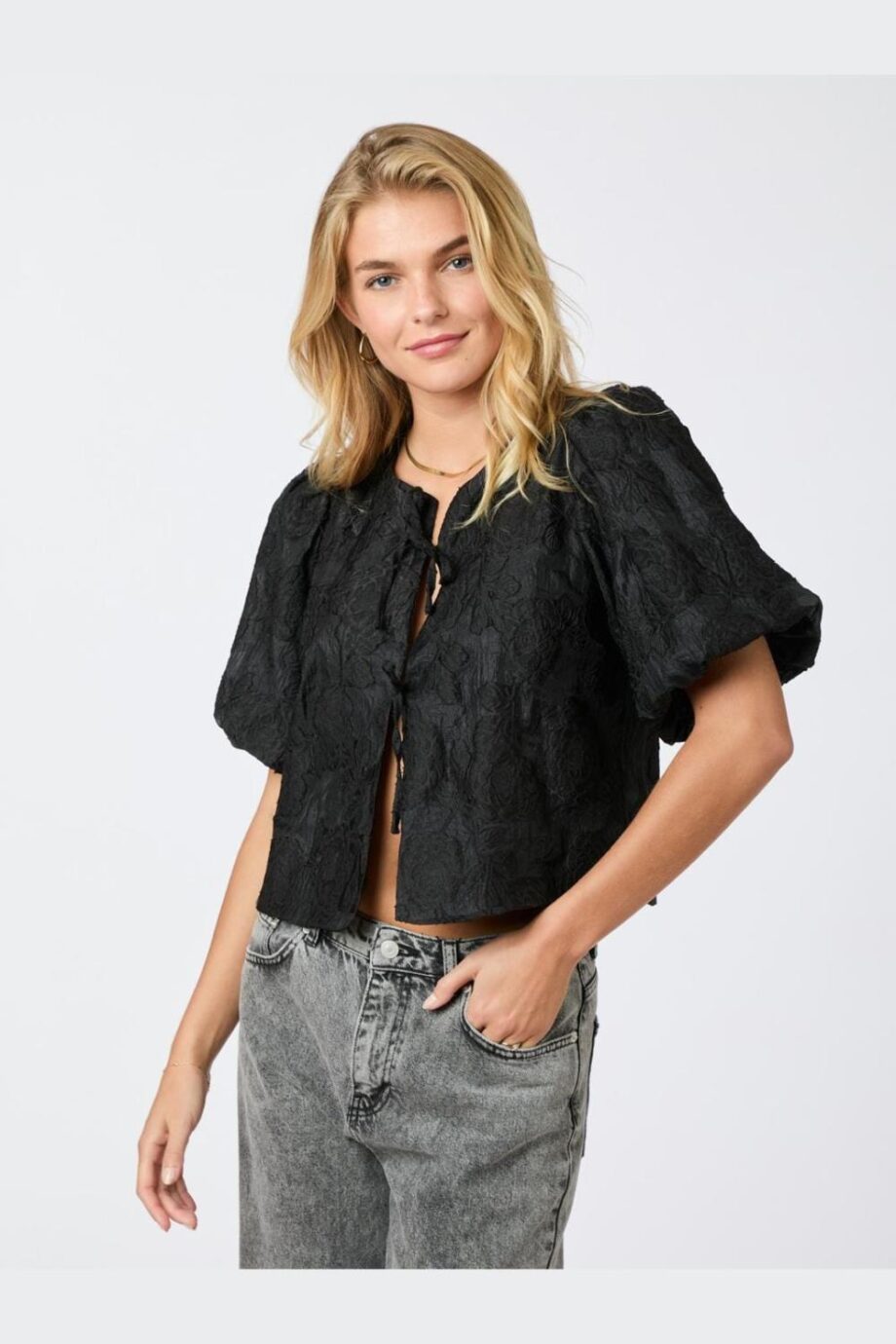 Neo Noir Aska Jacquard Blouse