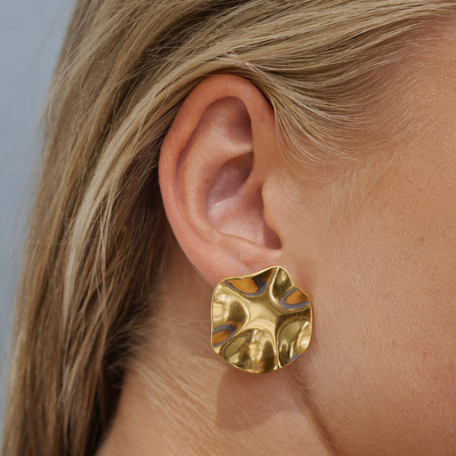 Timi of Sweden Amelie Hammered Round Stud