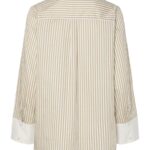 YAS Anne Striped Shirt Humus/ White