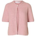 Selected Femme Sia 2/4 Rib Knit Cardigan Mauve