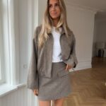 BY IC Sarah Short Jacket Brown Melange