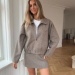 BY IC Sarah Short Jacket Brown Melange