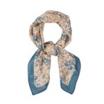 Tapis Noir Light Blue Flower Toile Scarf 67x67