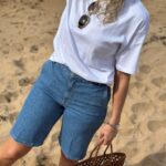 Selected Femme Evelyn Bermuda denim shorts