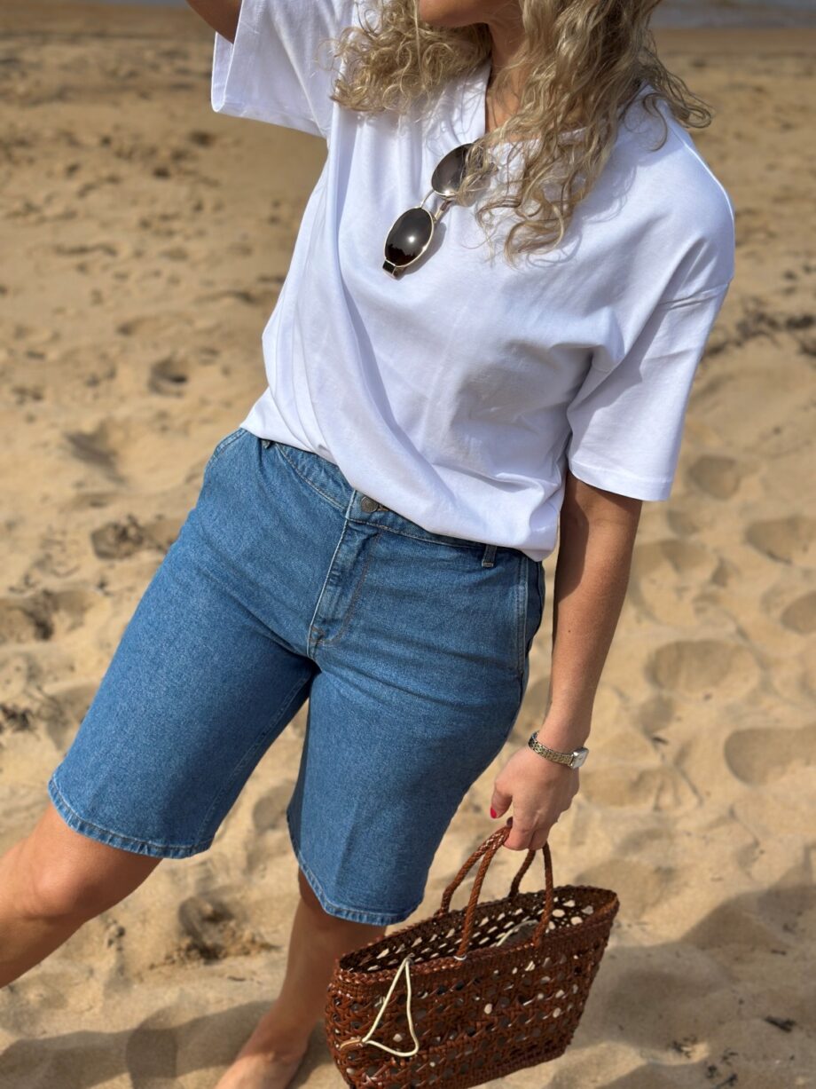 Selected Femme Evelyn Bermuda denim shorts
