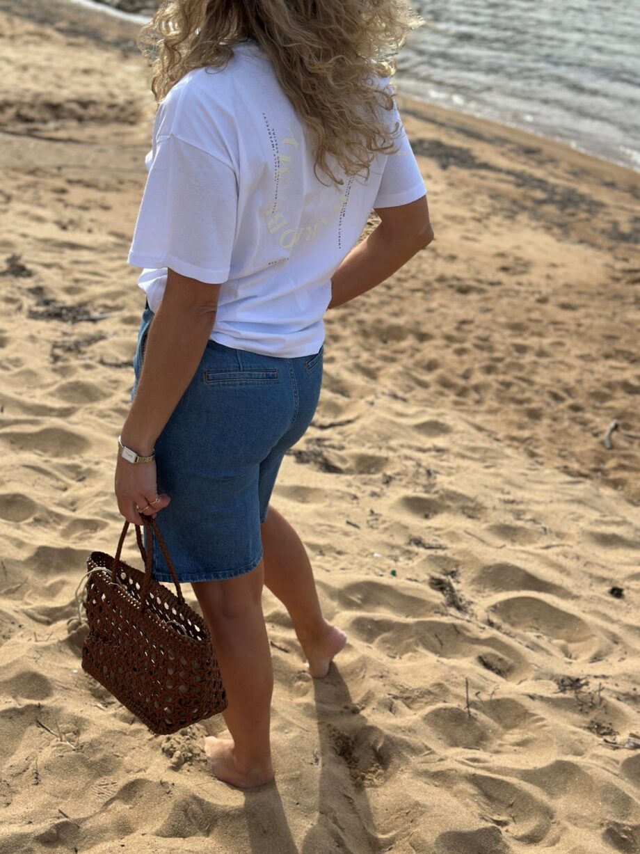 Selected Femme Evelyn Bermuda denim shorts