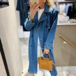 YAS Kalera Long Denim Trenchcoat