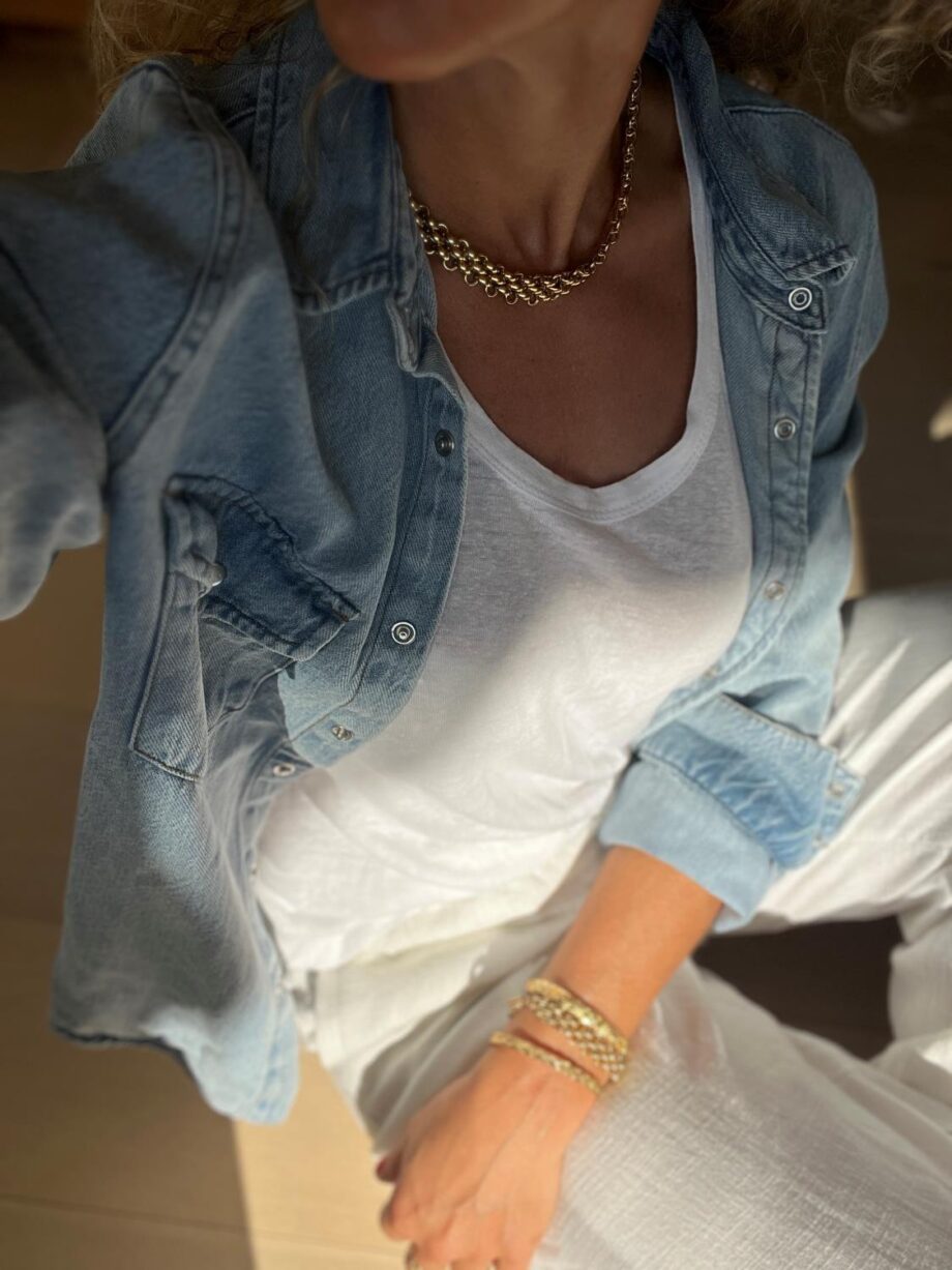 Neo Noir Roger Denim Blouse