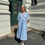 YAS Astor 2/4 Midi Dress Clear Blue