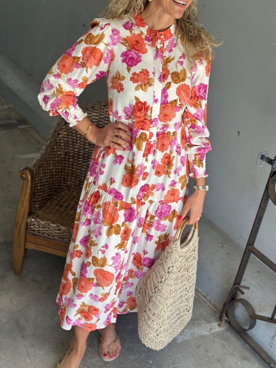YAS Asina Long Shirt Dress Star White/Emilie