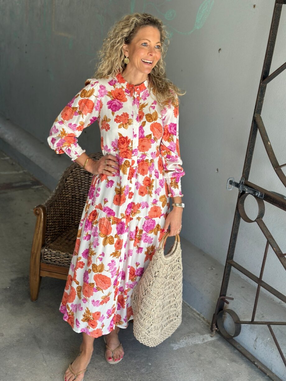 YAS Asina Long Shirt Dress Star White/Emilie