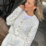 YAS Trivo Crochet Cardigan Birch