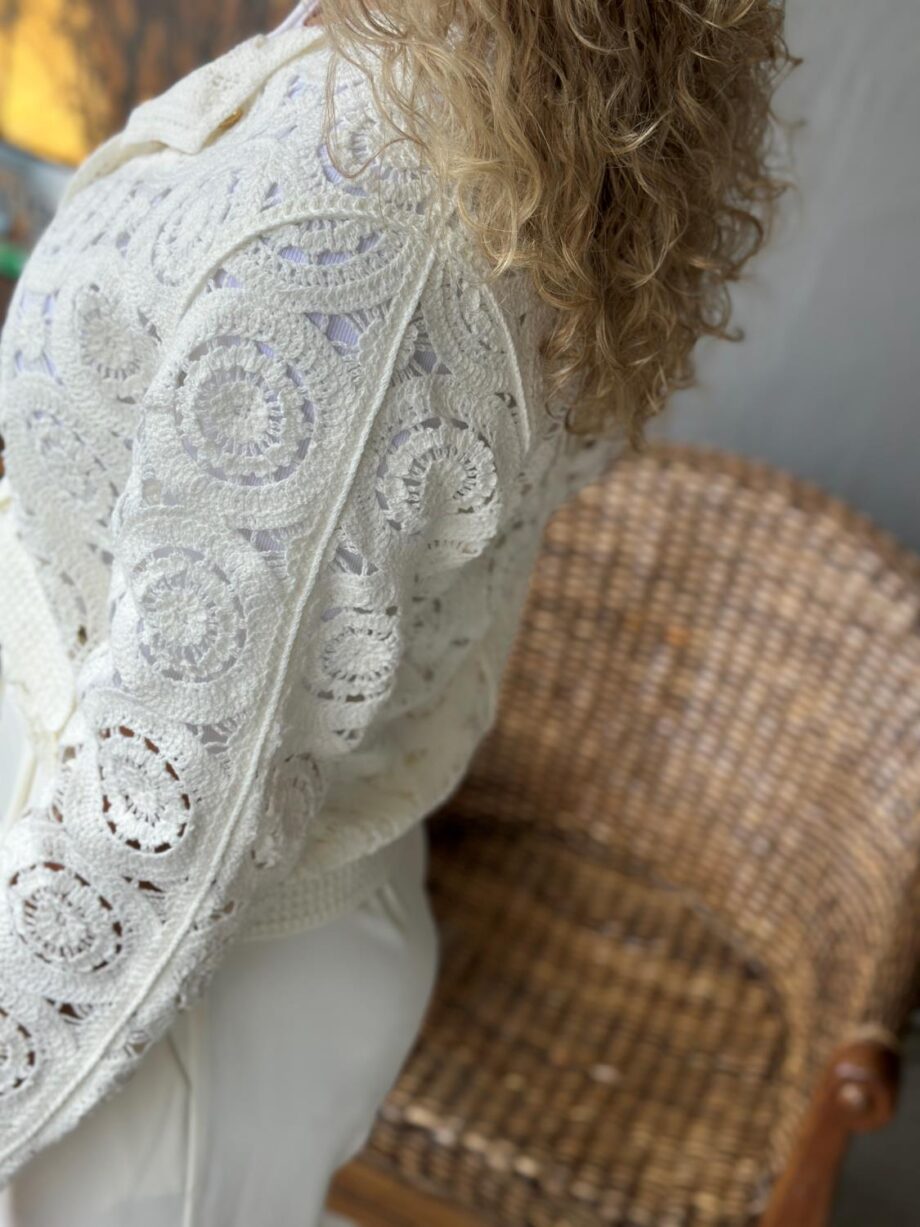 YAS Trivo Crochet Cardigan Birch