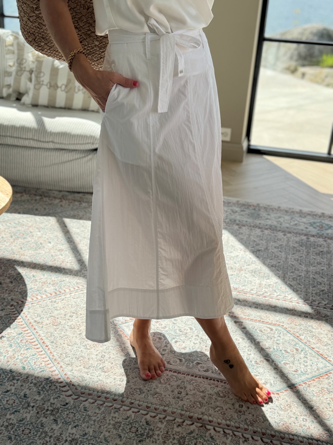 Close To My Heart Diana Skirt White – hvitt sommerskjørt til dame med A-fasong