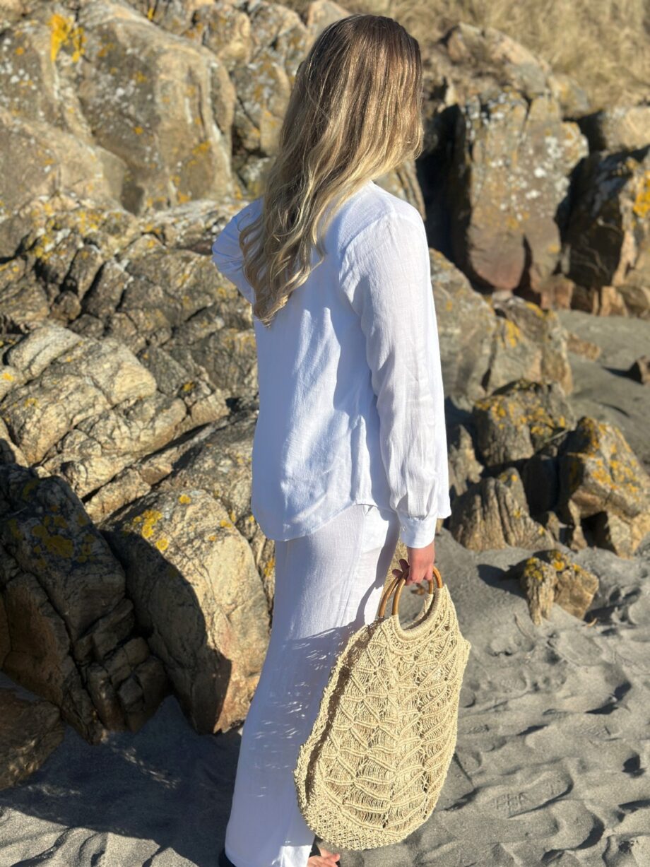 Selected Femme Viva-Gulia Linen Pant Snow White