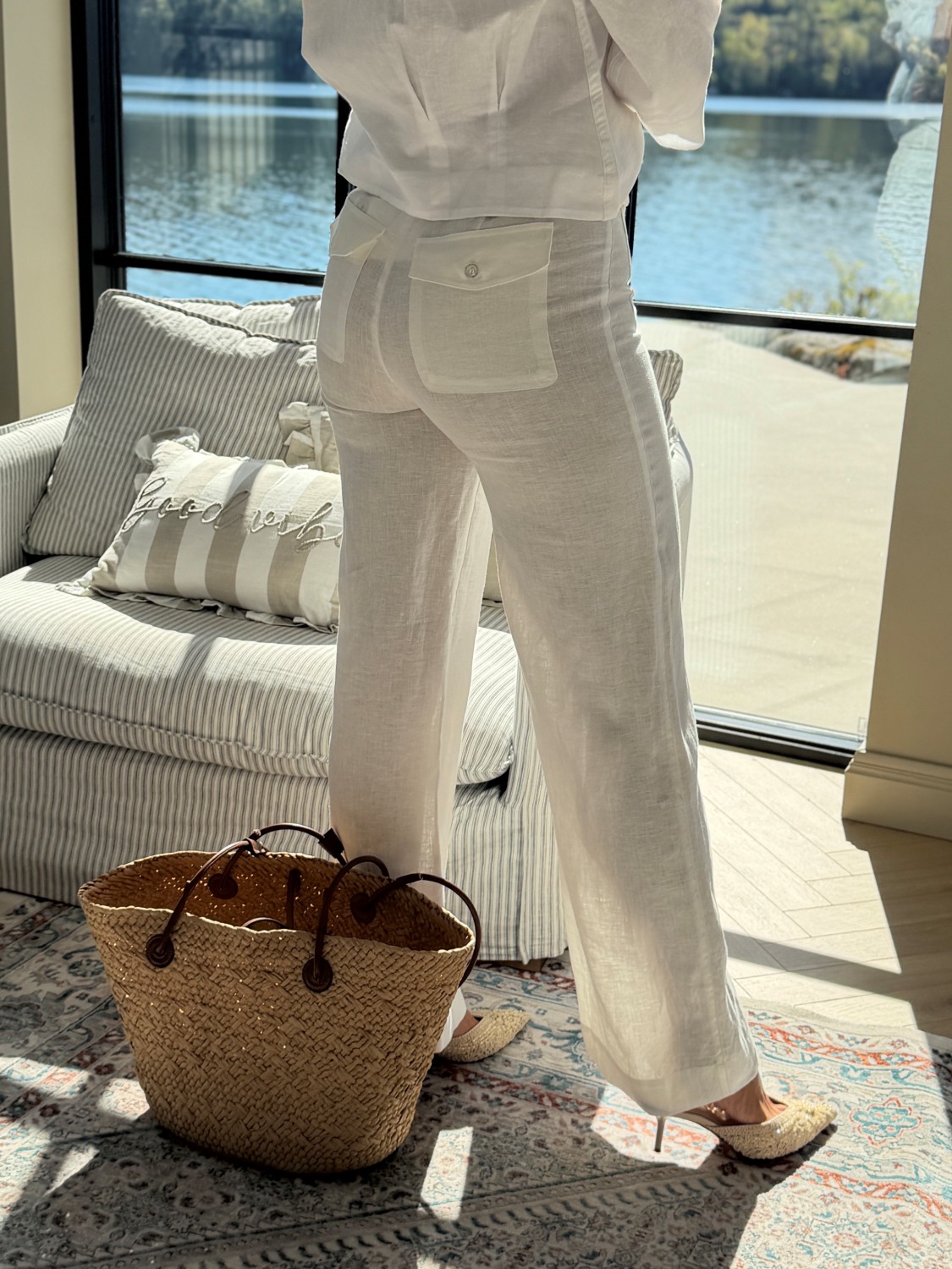 IVY Copenhagen Augusta 70’s Linen Pant Ecru – Linbukse med 70-talls vibe