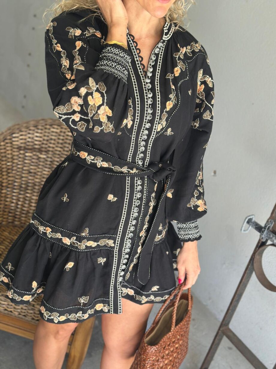 Scarlett Poppies Fiucci Short Dress Onyx Black