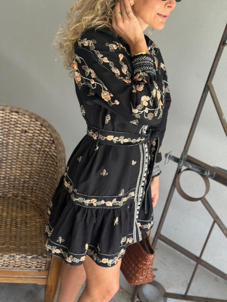 Scarlett Poppies Fiucci Short Dress Onyx Black