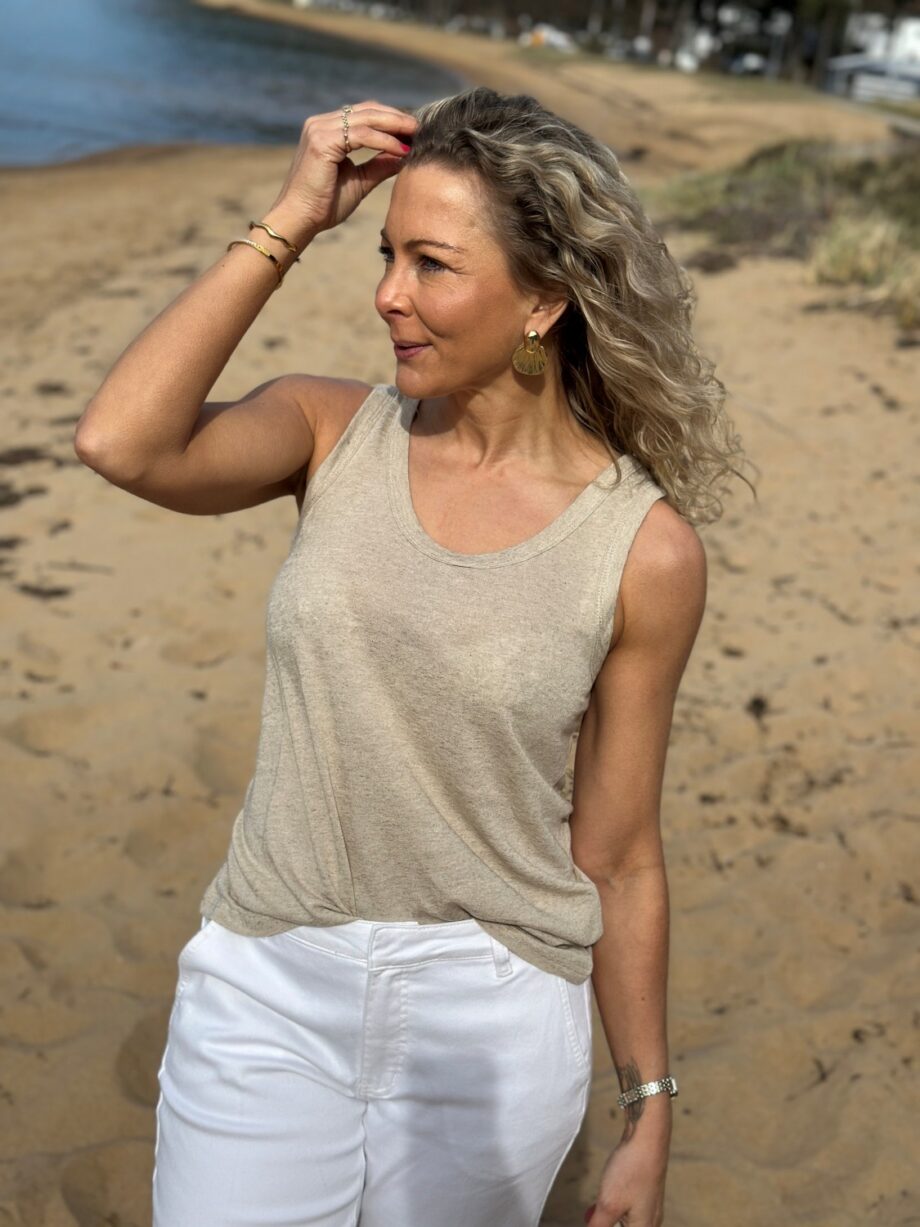 My Essential Wardrobe Lisa Top Oatmeal Melange