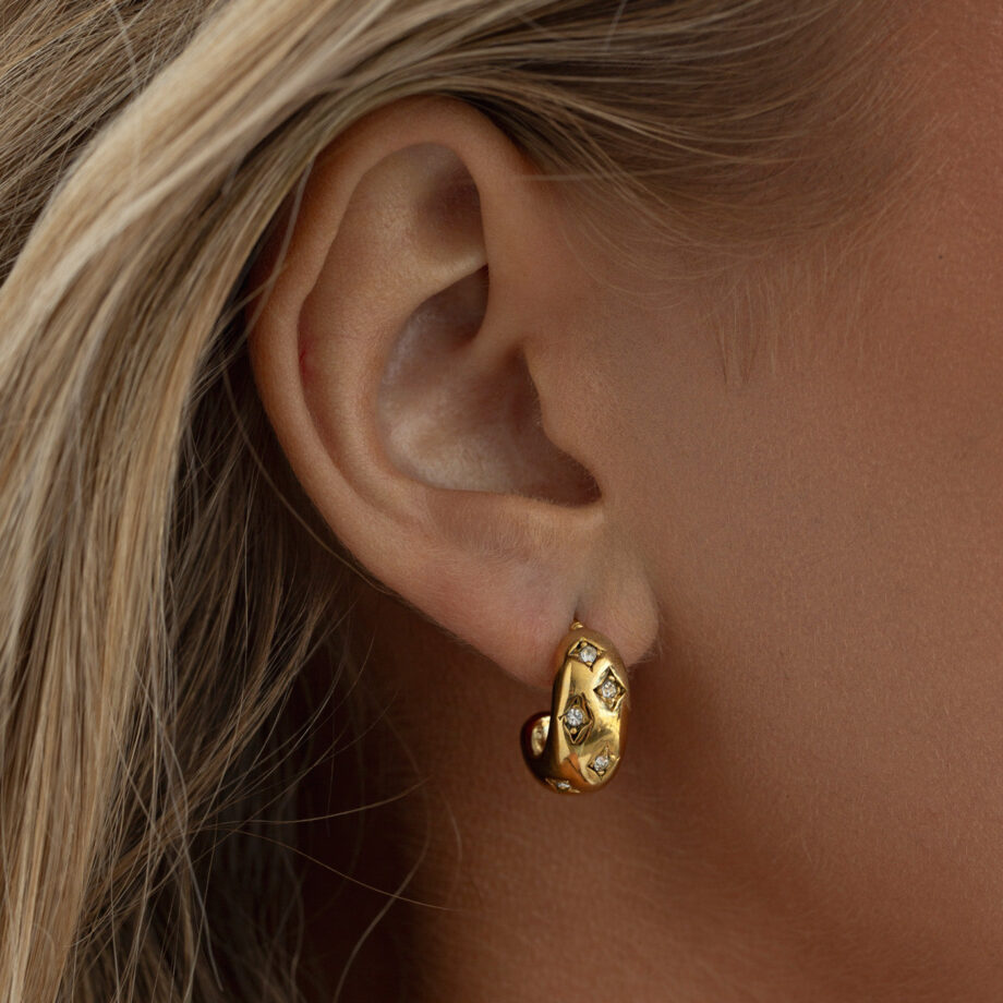 Timi of Sweden Vilma Crystal Hoop Earrings