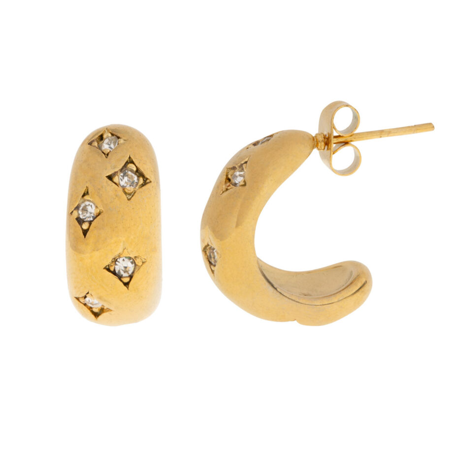 Timi of Sweden Vilma Crystal Hoop Earrings