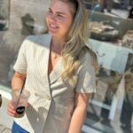 Selected Femme Striped Belted Revers Top