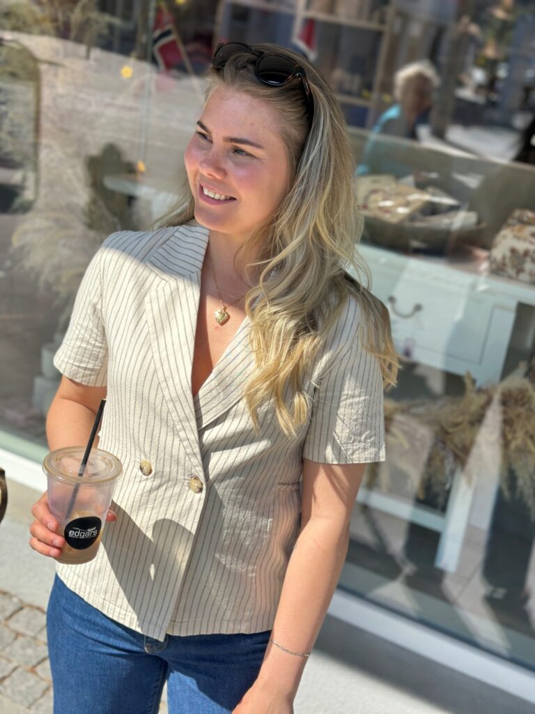 Selected Femme Striped Belted Revers Top
