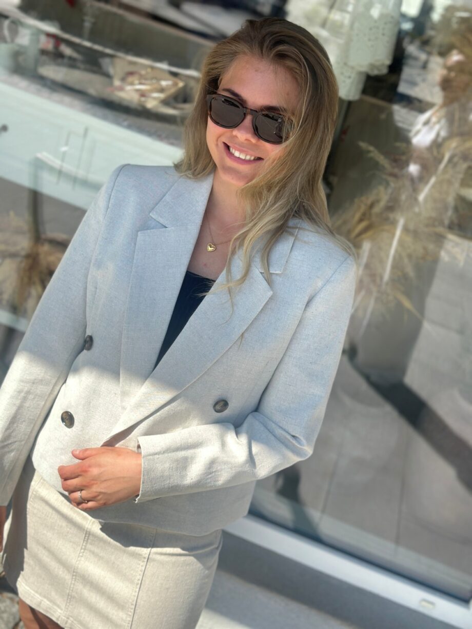 Selected Femme Venja Short Linen Jacket