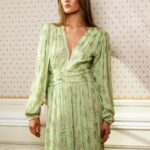 Miss Maya Noor Maxi Dress Lime Georgette