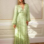 Miss Maya Noor Maxi Dress Lime Georgette