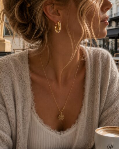 Made by Stella Jewellery Celestia Curve Earrings | Gullbelagte statement øredobber