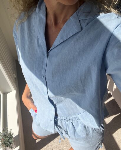 Selected Femme Luisa Linen Shirt Blue