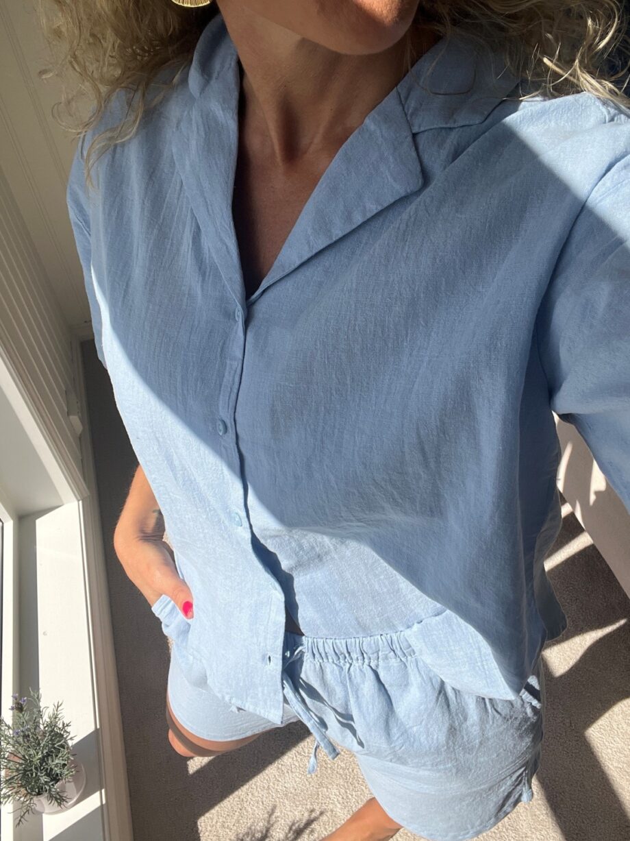 Selected Femme Luisa Linen Shirt Blue