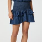 Neo Noir Carin Denim Skirt