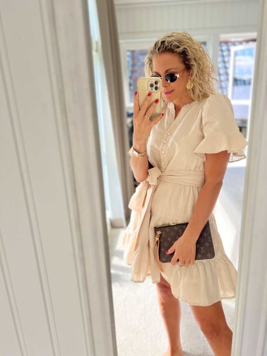 Miss Maya Gaia Mini Dress Sand Linen