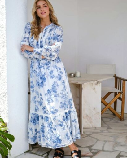 Neo Noir Columbia Flower Flow Dress