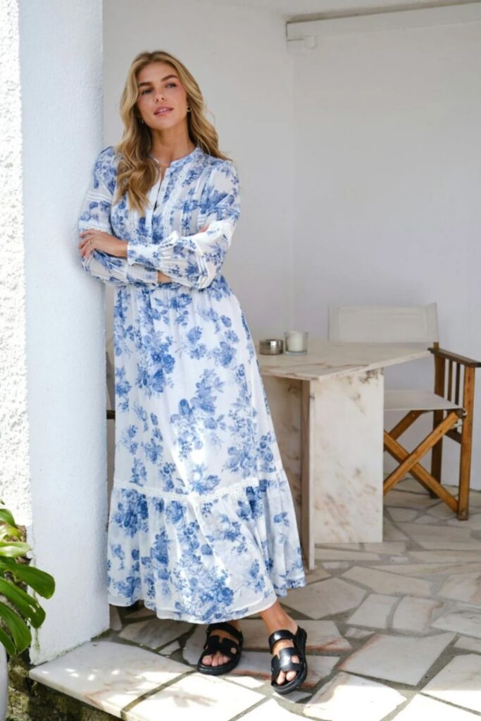 Neo Noir Columbia Flower Flow Dress