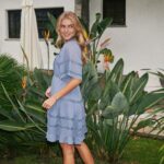 Neo Noir Milene Voile Dress Smoke Blue