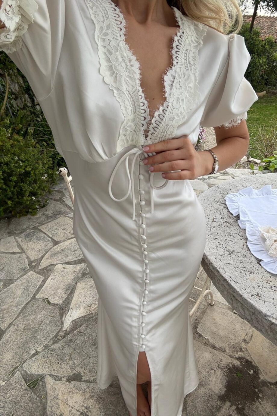 BY IC Agnete Long Dress Off White