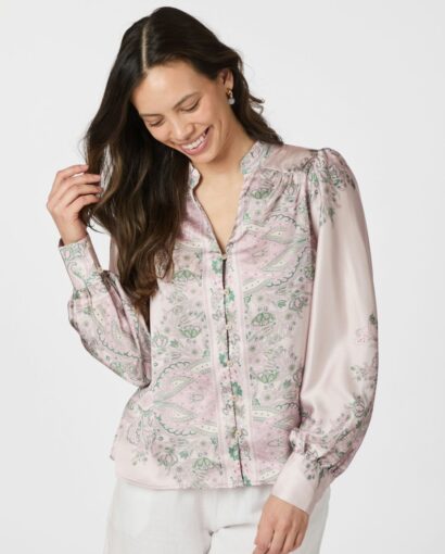 Neo Noir Massima Paisley Border Blouse
