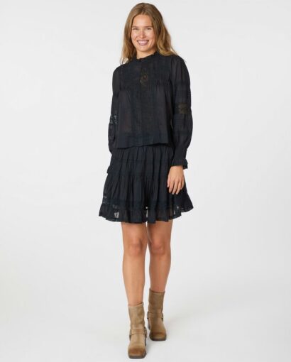 Neo Noir Ebba Voile Blouse Navy