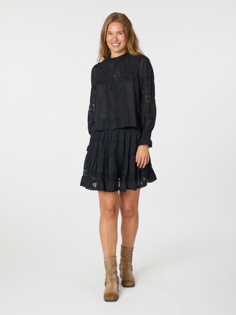 Neo Noir Ebba Voile Blouse Navy
