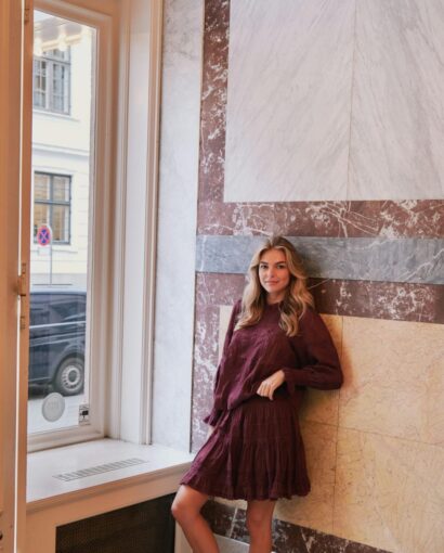 Neo Noir Ebba Voile Blouse Burgundy