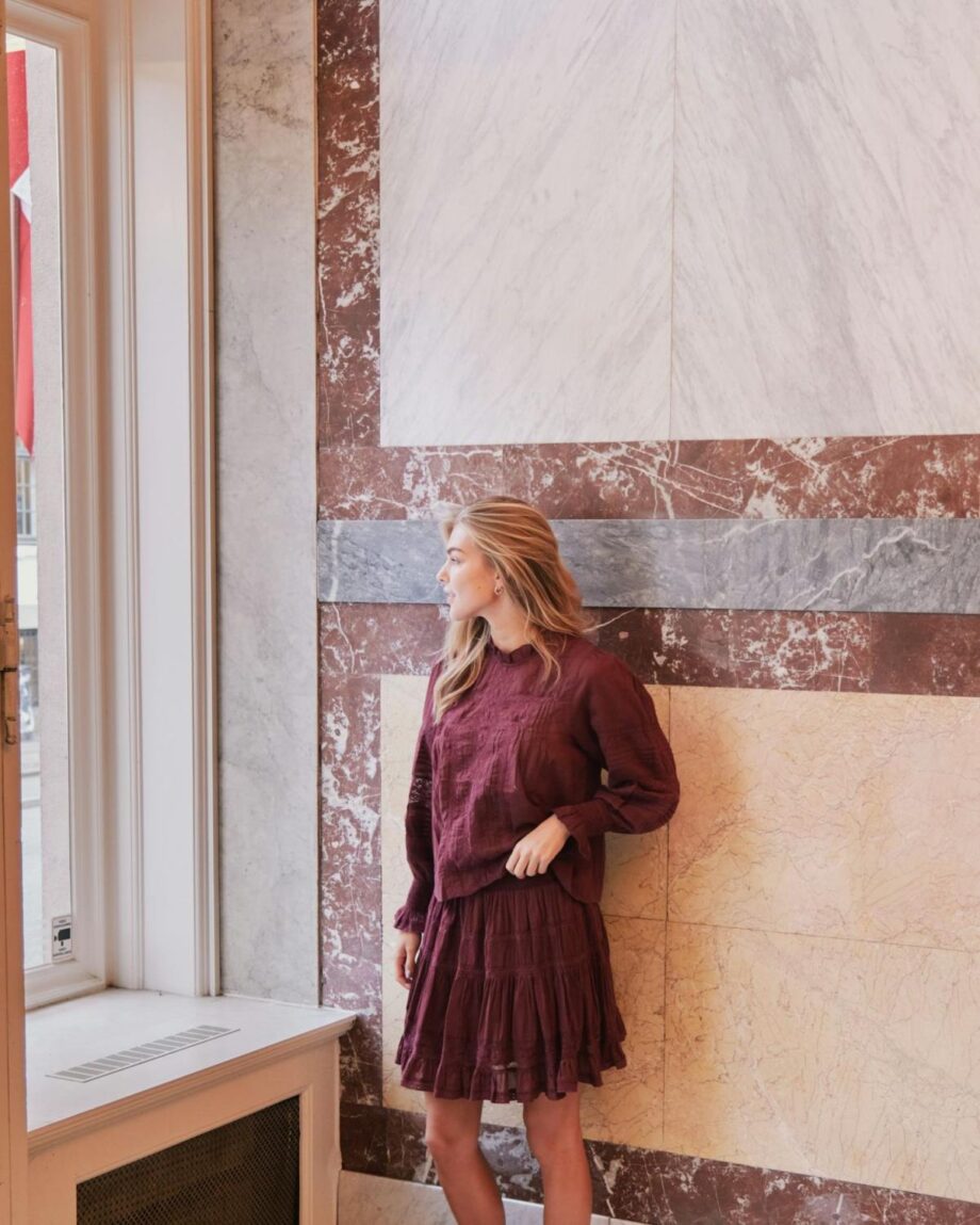 Neo Noir Ebba Voile Blouse Burgundy